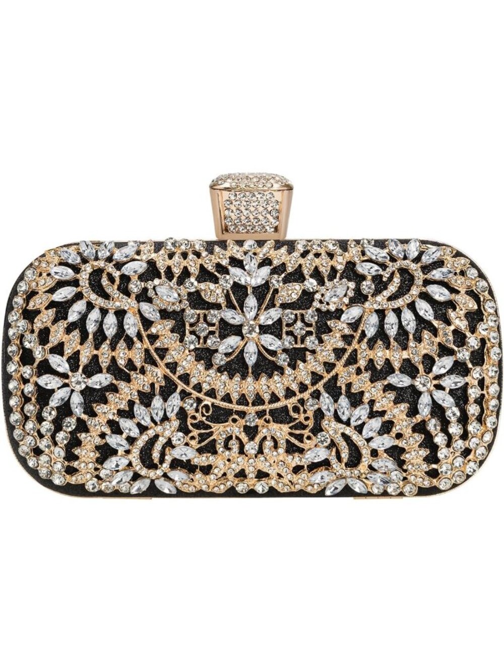 〽️Women's Black Tote Shoulder Rhinestone Chain Crossbody Handbag Evening Bags